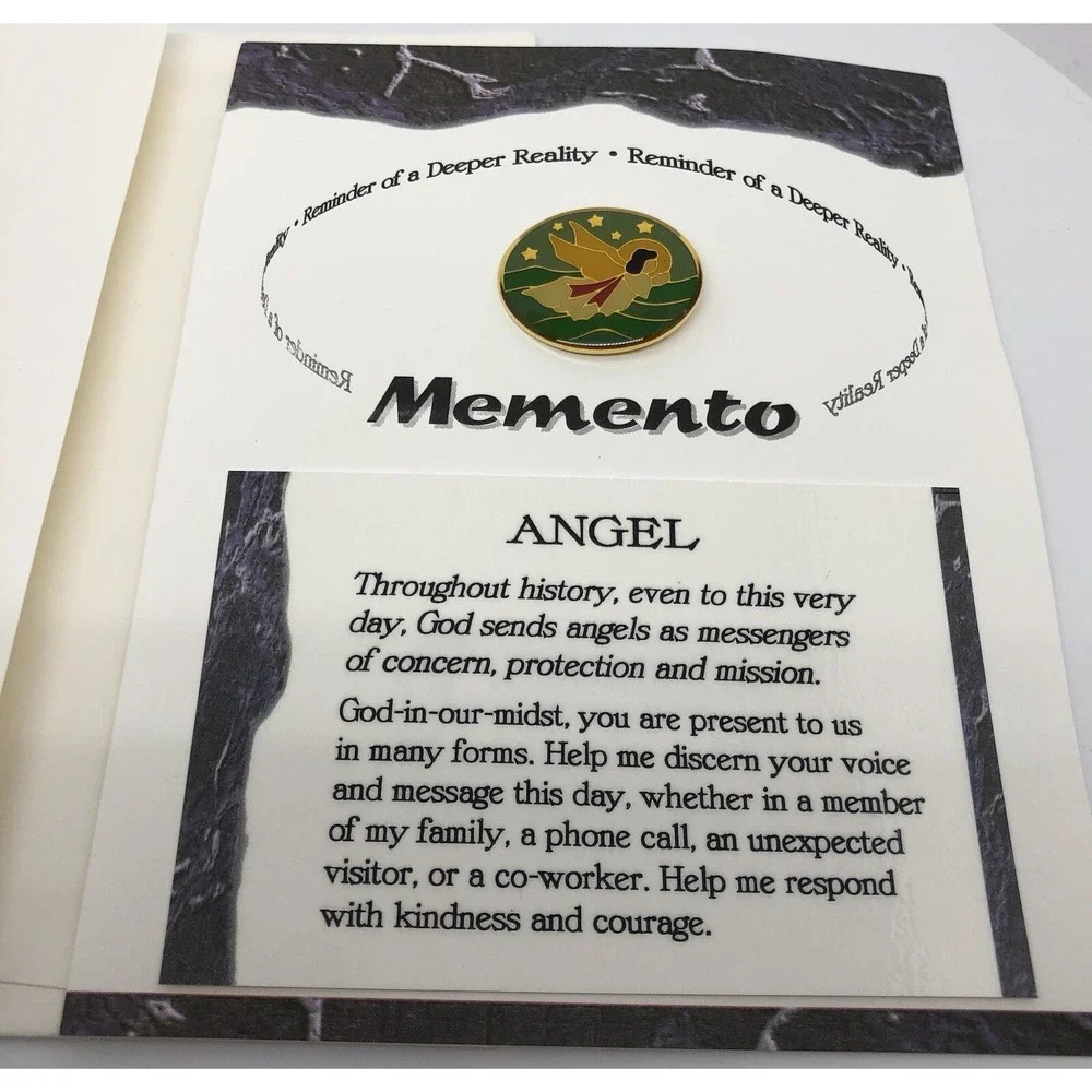 Angel Pin‎ Lapel Brooch With Card Reminder Of Deeper Reality 1